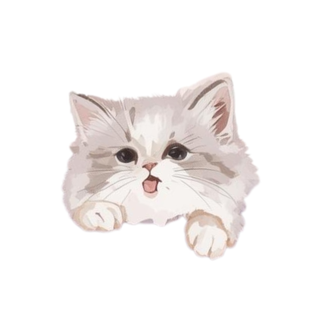 水彩手書き風イラスト集 ゆるふわ猫 vol.6|全◯種 背景透過PNG素材