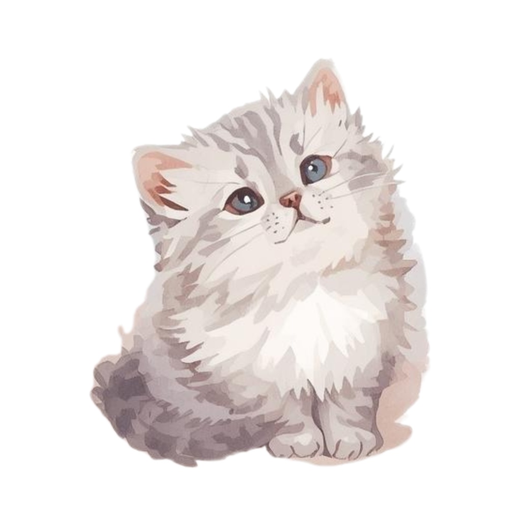 水彩手書き風イラスト集 ゆるふわ猫 vol.6|全◯種 背景透過PNG素材