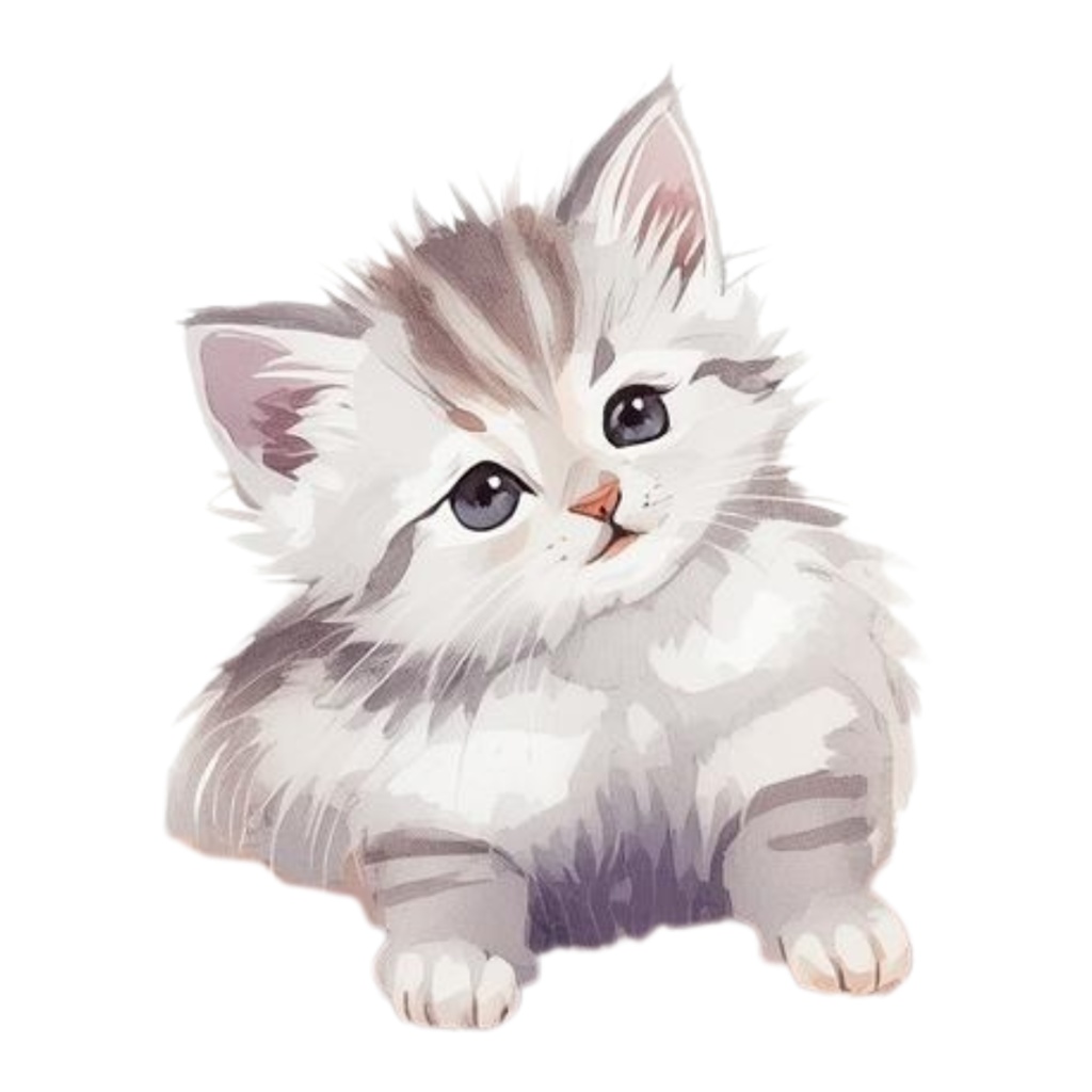 水彩手書き風イラスト集 ゆるふわ猫 vol.6|全◯種 背景透過PNG素材