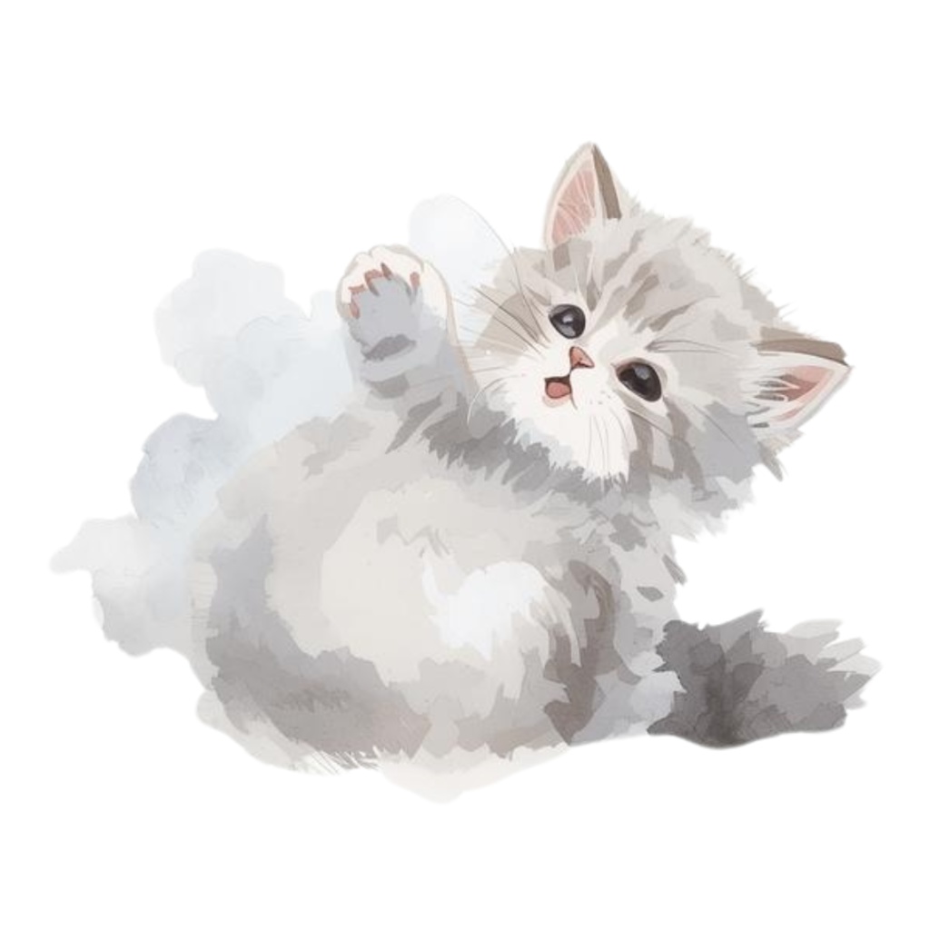 水彩手書き風イラスト集 ゆるふわ猫 vol.6|全◯種 背景透過PNG素材