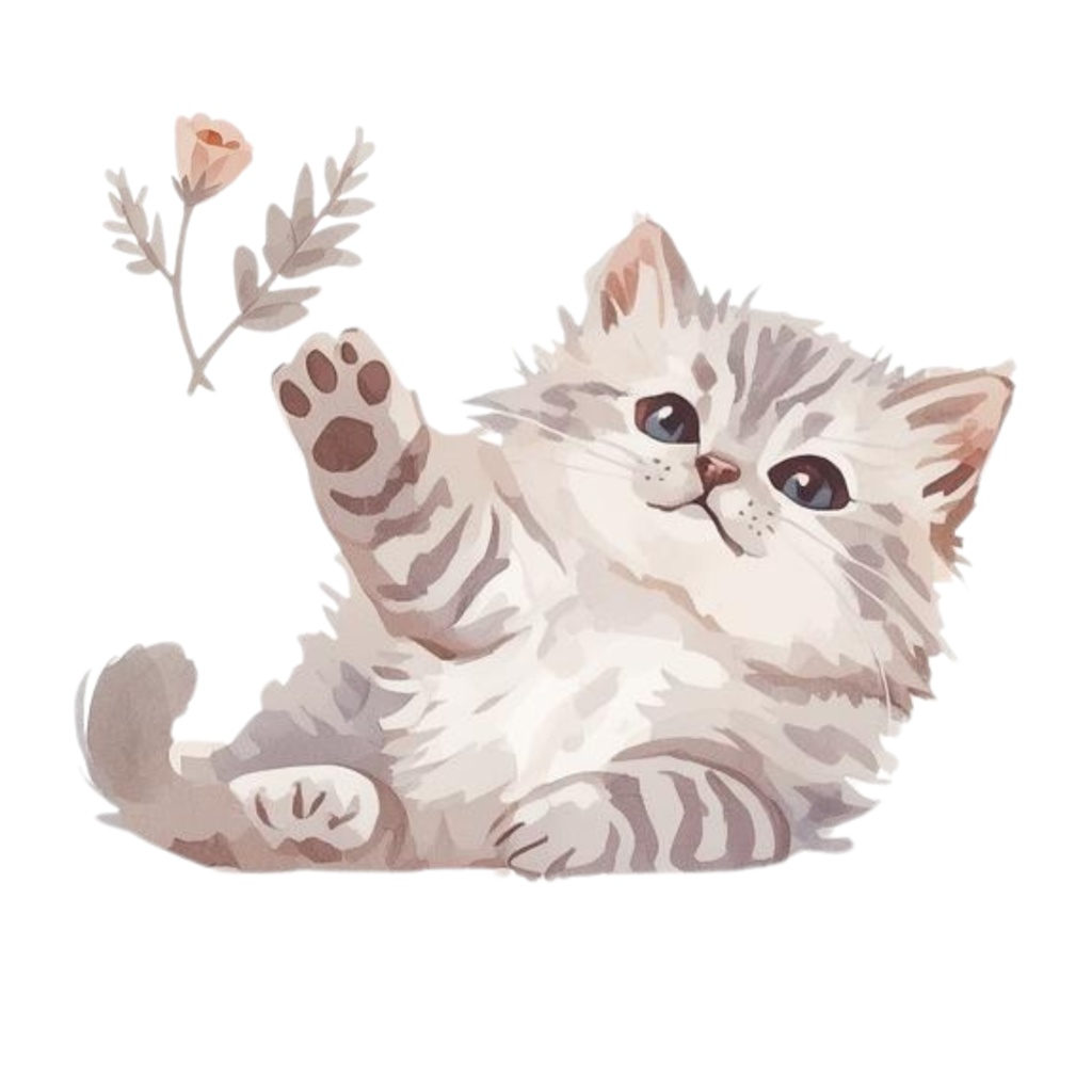 水彩手書き風イラスト集 ゆるふわ猫 vol.6|全◯種 背景透過PNG素材