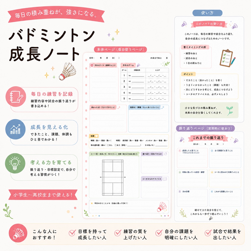 バドミントン成長ノート