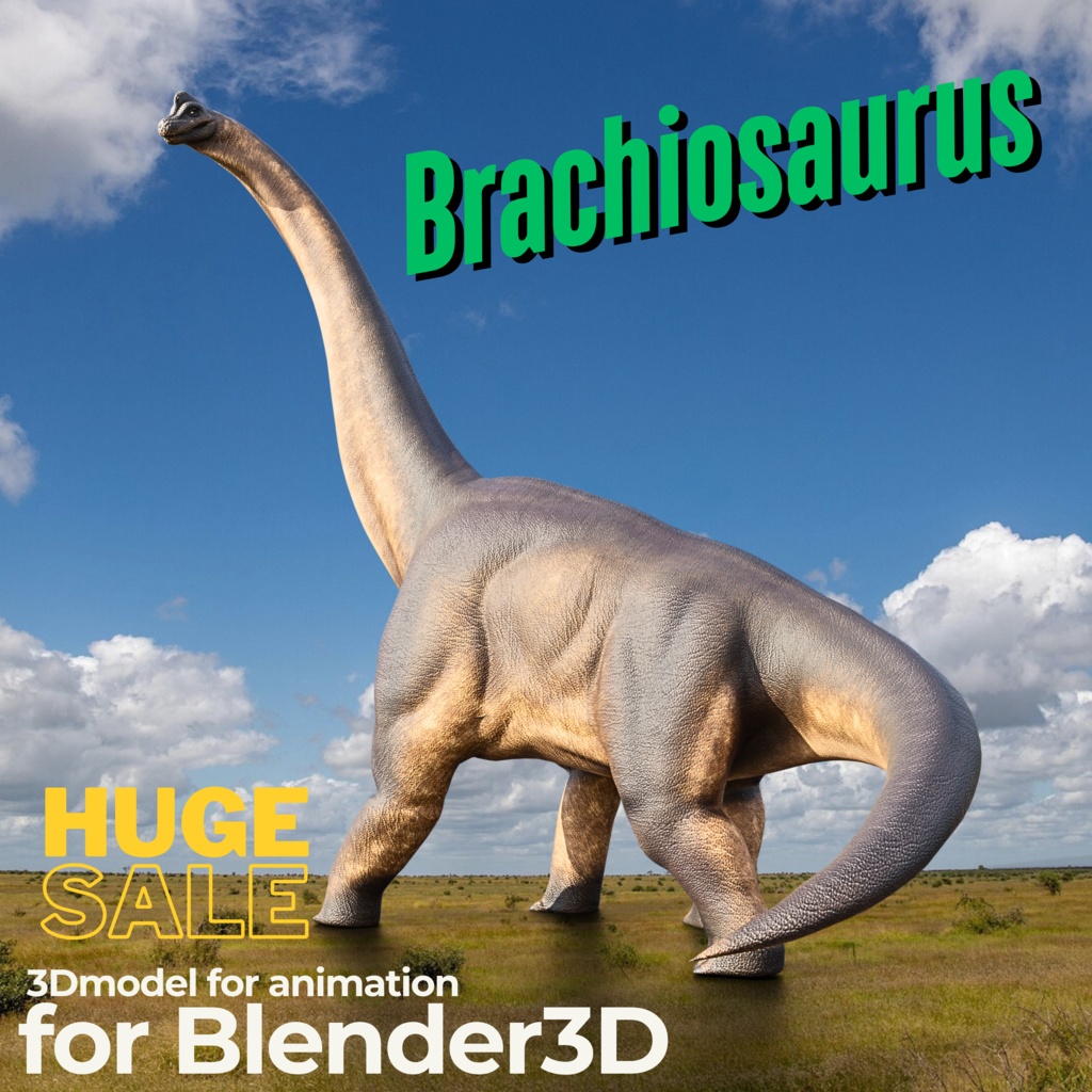 恐竜3Dアセットシリーズ第一弾 No.2 ブラキオサウルス