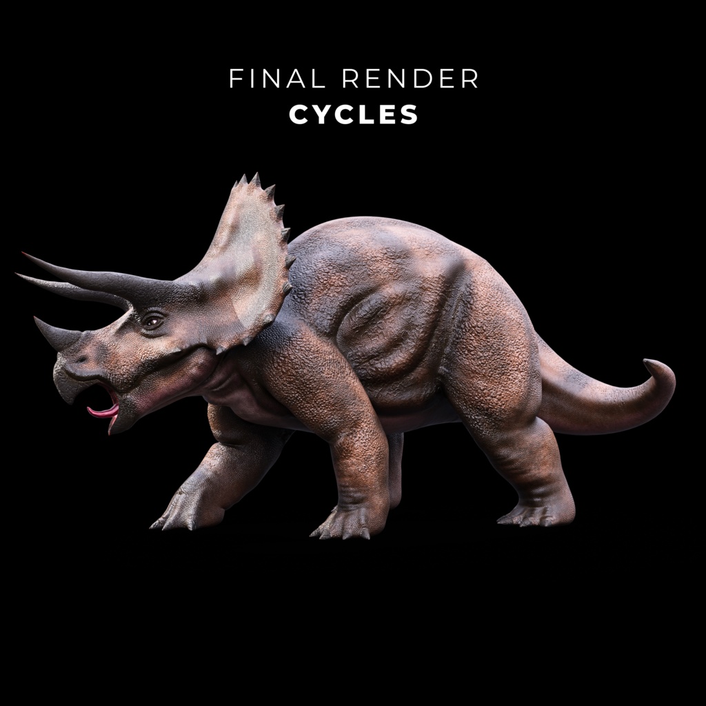 恐竜3Dアセットシリーズ第一弾 No.4 トリケラトプス