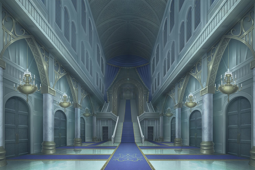 単品５種背景素材v02 謁見の間に続く階段前廊下 安田画房 背景屋 Booth