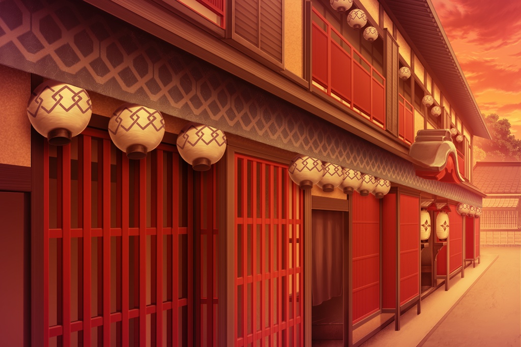 単品5種背景素材v56遊郭外観