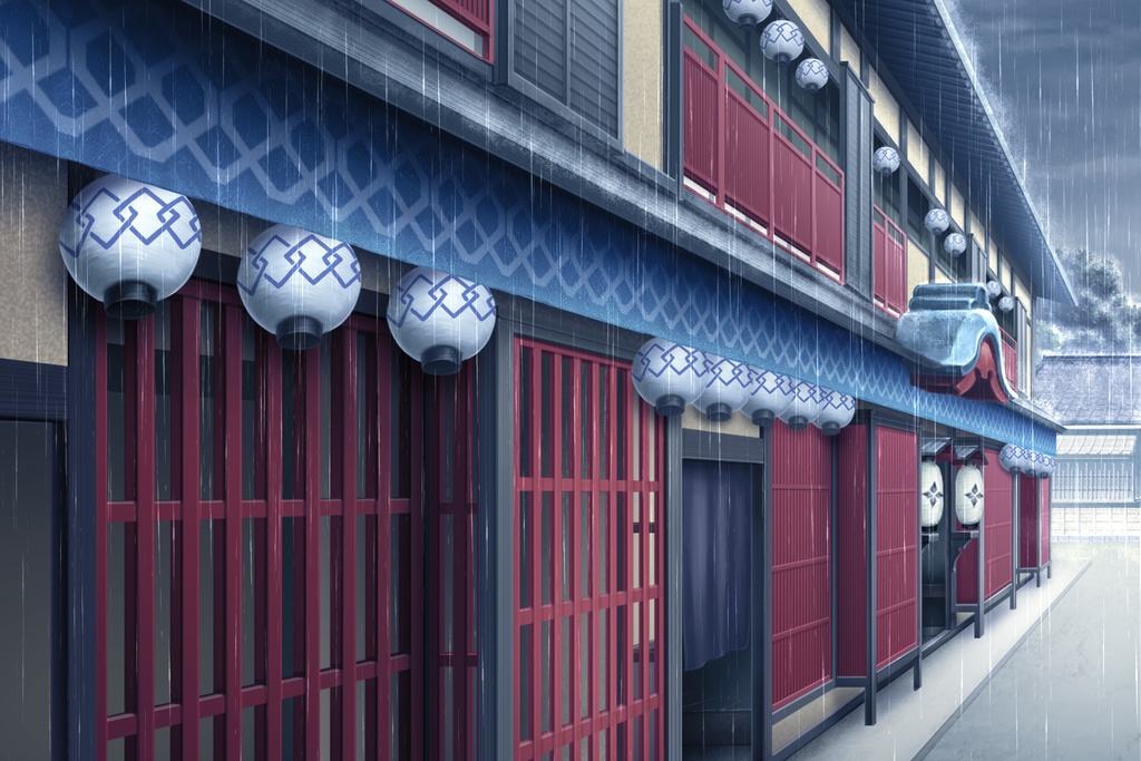 単品5種背景素材v56遊郭外観