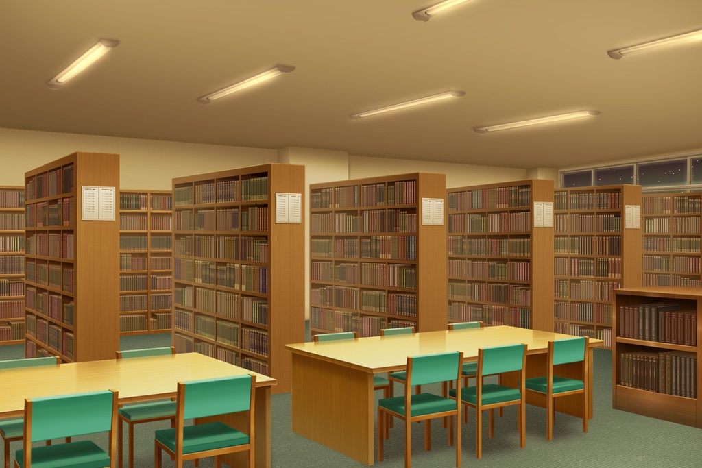 単品5種背景素材v46図書室