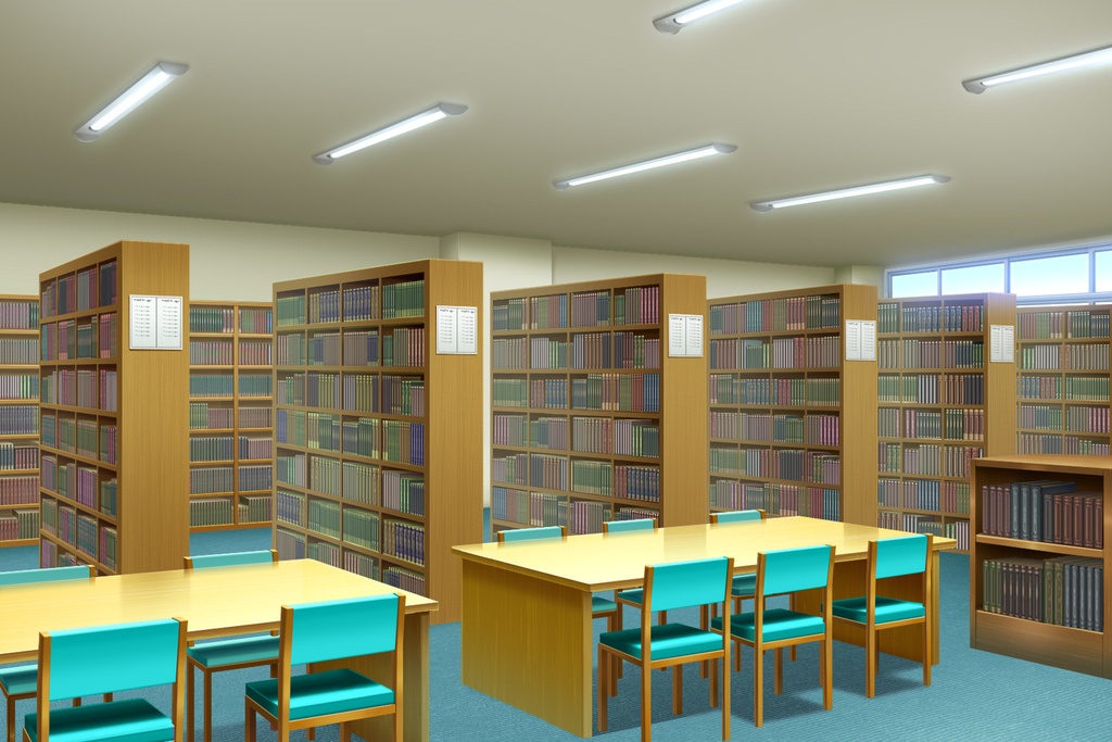 単品5種背景素材v46図書室