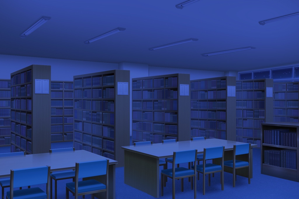単品5種背景素材v46図書室