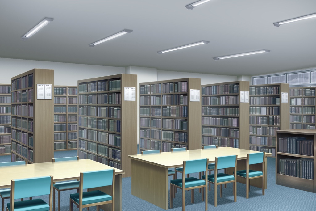 単品5種背景素材v46図書室