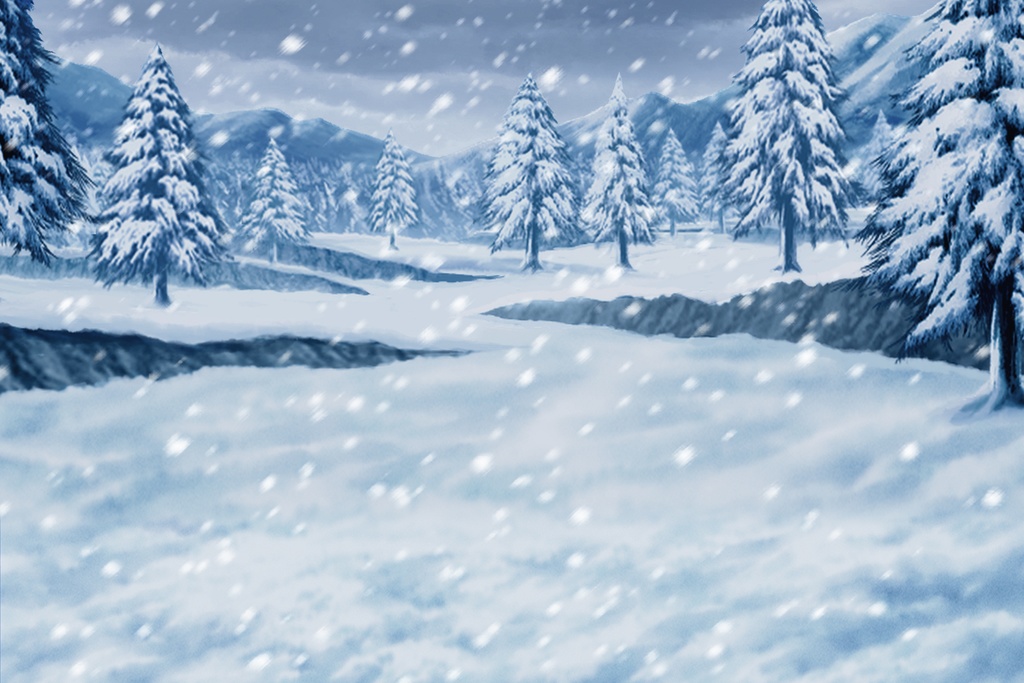 単品5種背景素材v16b雪山(雪原