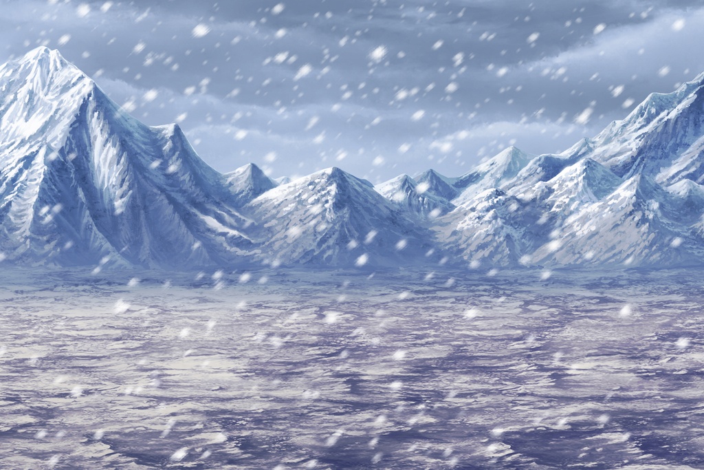 単品5種背景素材v16c残雪山