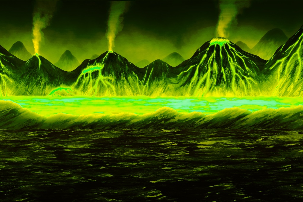 単品5種背景素材v16d火山 安田画房 背景屋 Booth