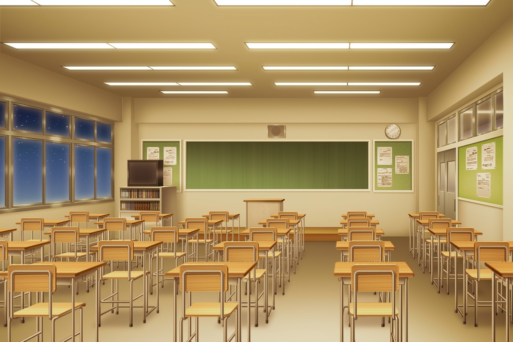 単品5種背景素材v42a教室正面