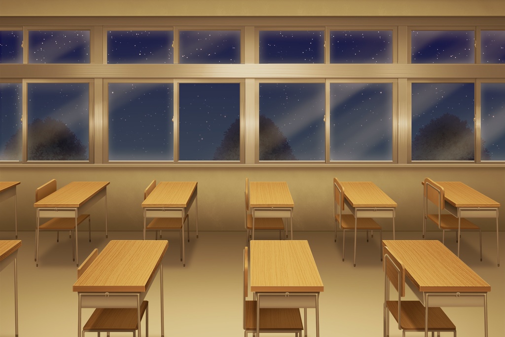 単品5種背景素材v42b教室窓際