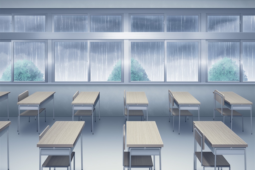 単品5種背景素材v42b教室窓際