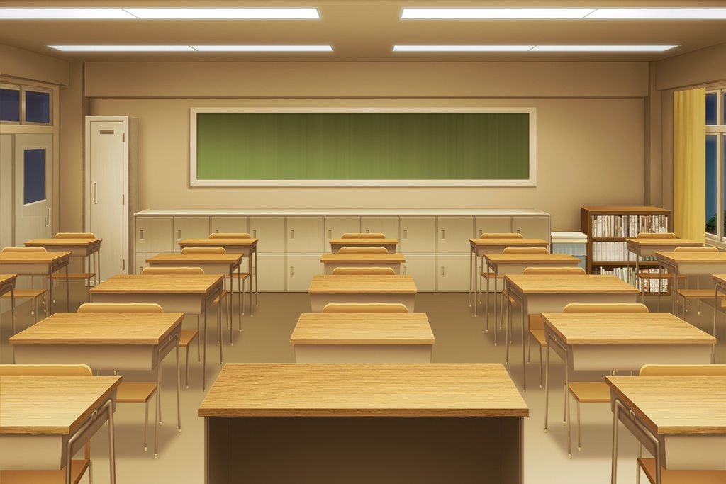 単品5種背景素材v42d教室教師側