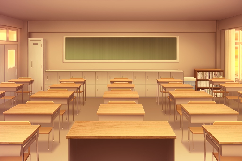 単品5種背景素材v42d教室教師側