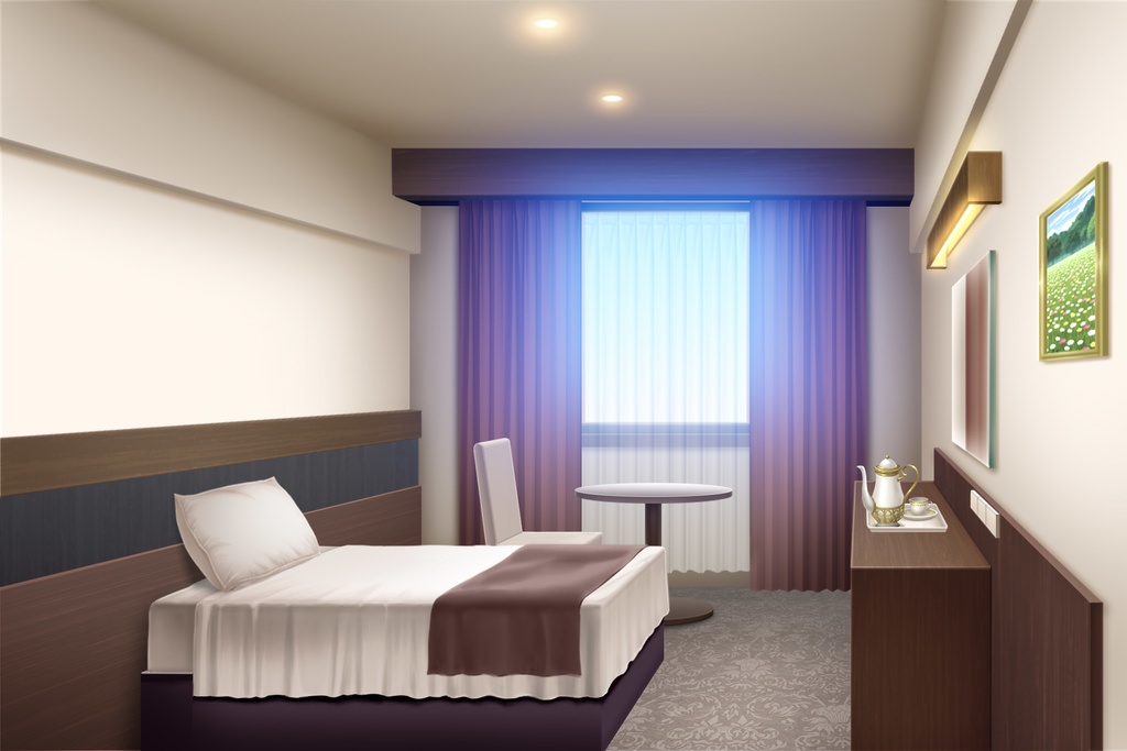 単品5種背景素材v88ホテル個室Sシングル Tツイン Dダブル