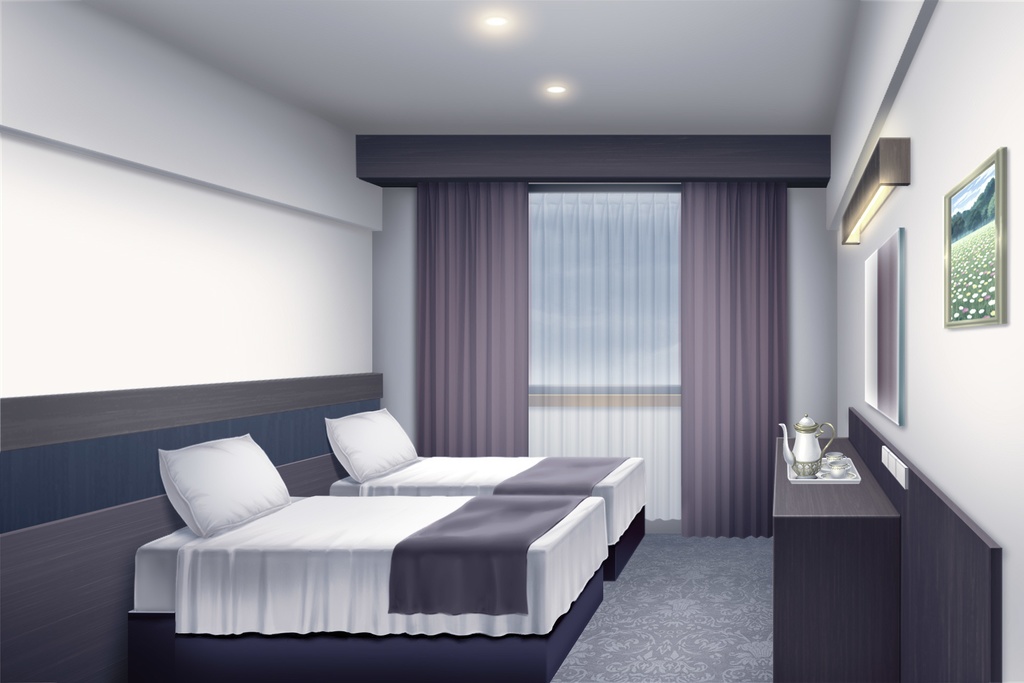 単品5種背景素材v88ホテル個室Sシングル Tツイン Dダブル