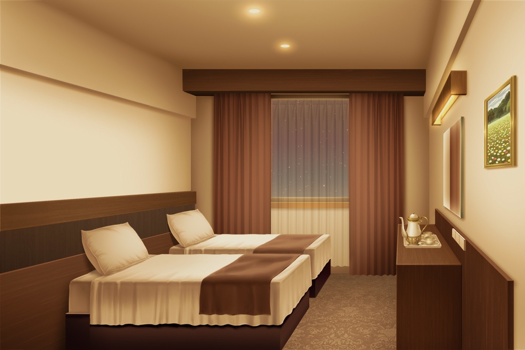 単品5種背景素材v88ホテル個室Sシングル Tツイン Dダブル