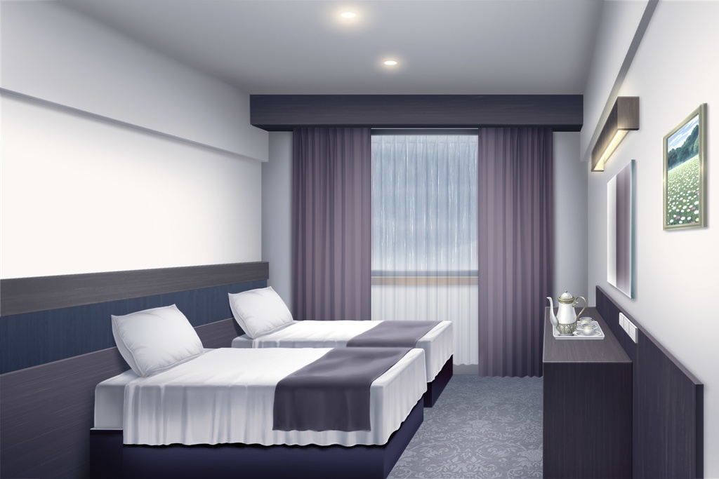 単品5種背景素材v88ホテル個室Sシングル Tツイン Dダブル