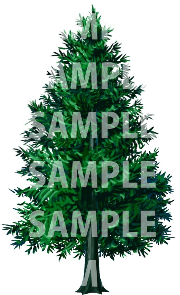 アイテム素材 樹木2 針葉樹3点(背景透過)