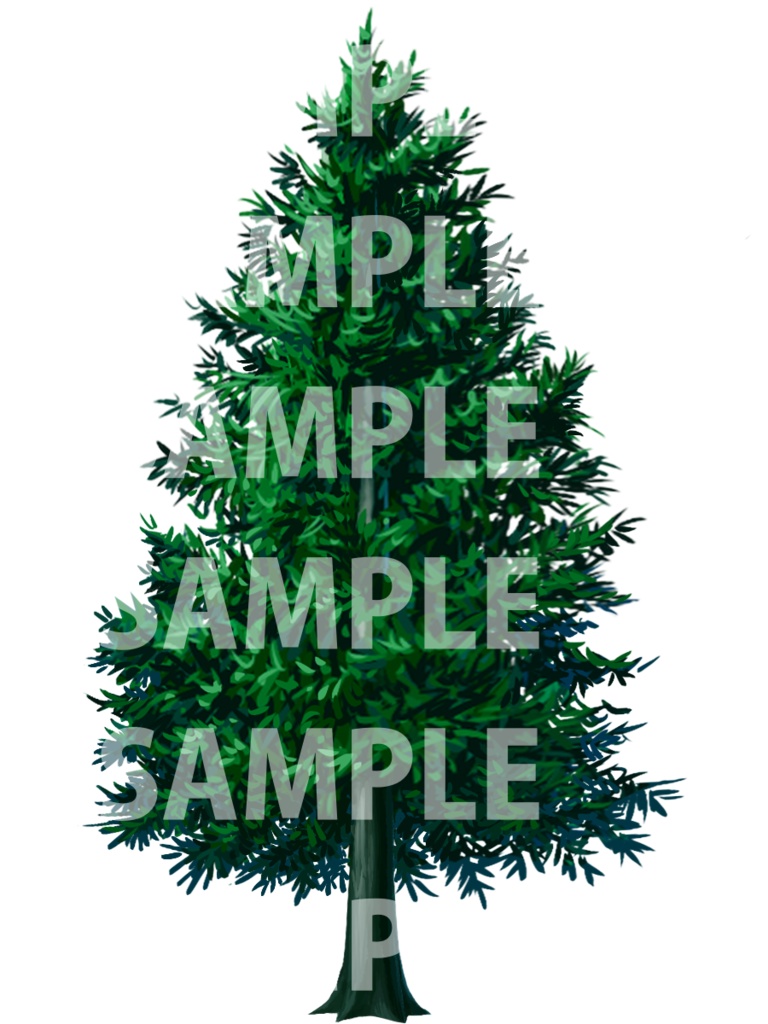 アイテム素材 樹木2 針葉樹3点(背景透過)