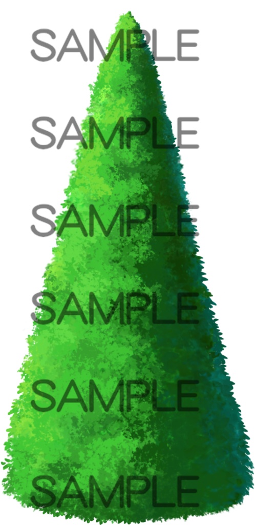 アイテム素材 樹木3 円錐木3点(背景透過)