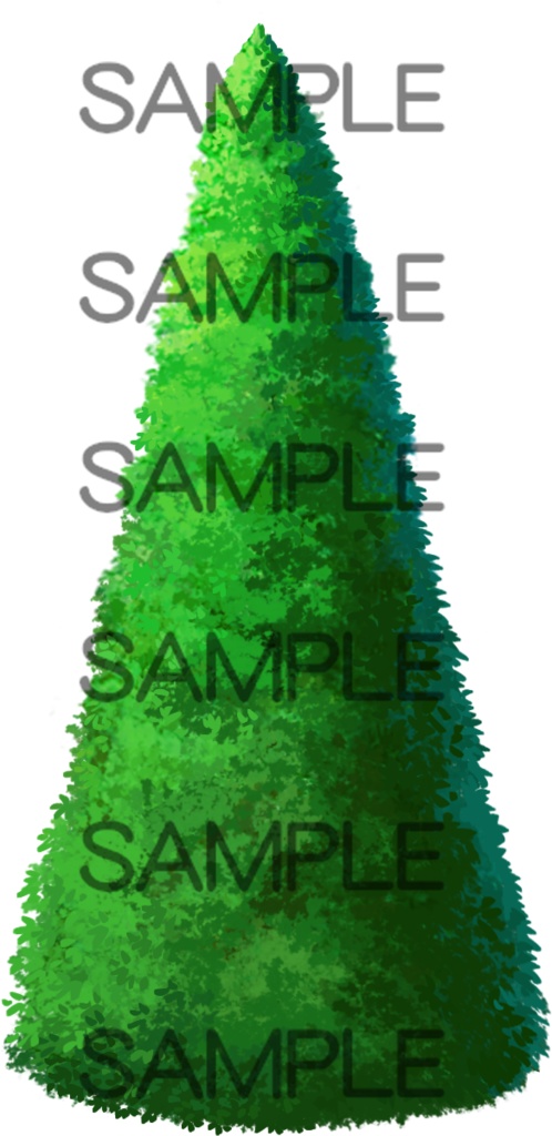 アイテム素材 樹木3 円錐木3点(背景透過)