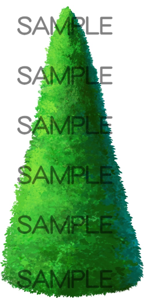 アイテム素材 樹木3 円錐木3点(背景透過)