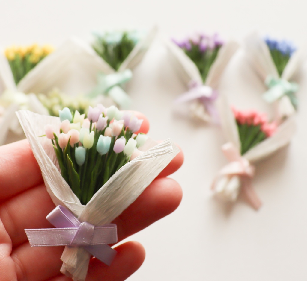チューリップの花束 薄ピンク