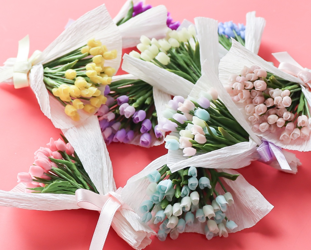 チューリップの花束 薄ピンク