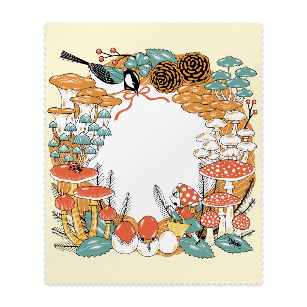 きのこリースのメガネ拭き