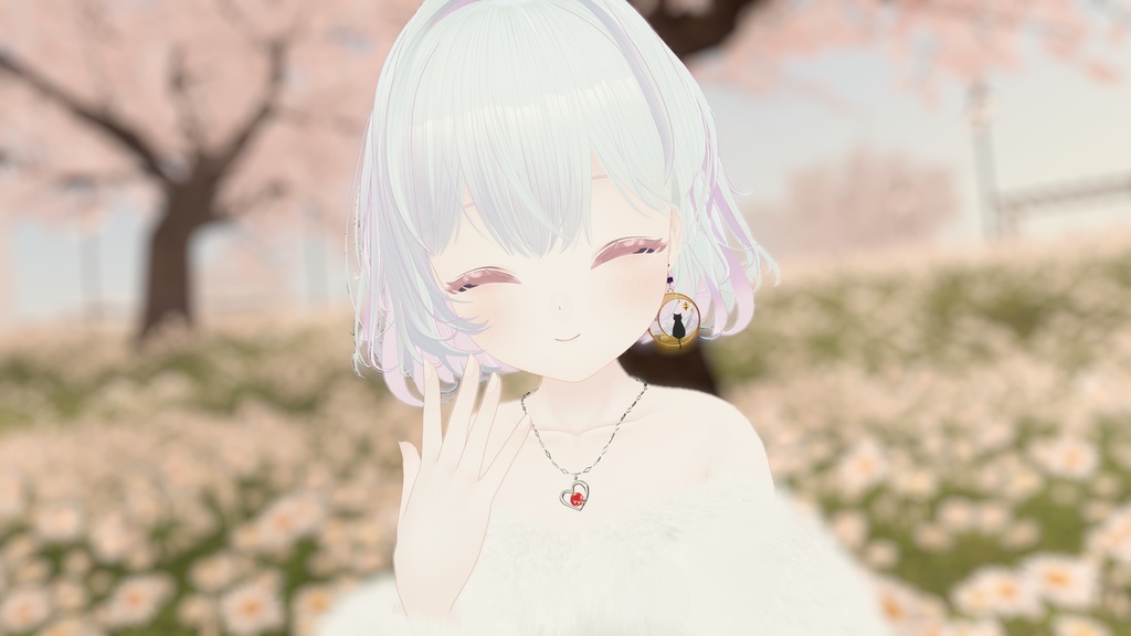 【MA対応】三日月のステンドグラス風イヤリング【VRC想定】