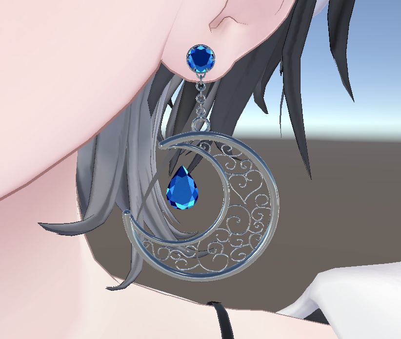 【MA対応】三日月ピアス【VRC想定】