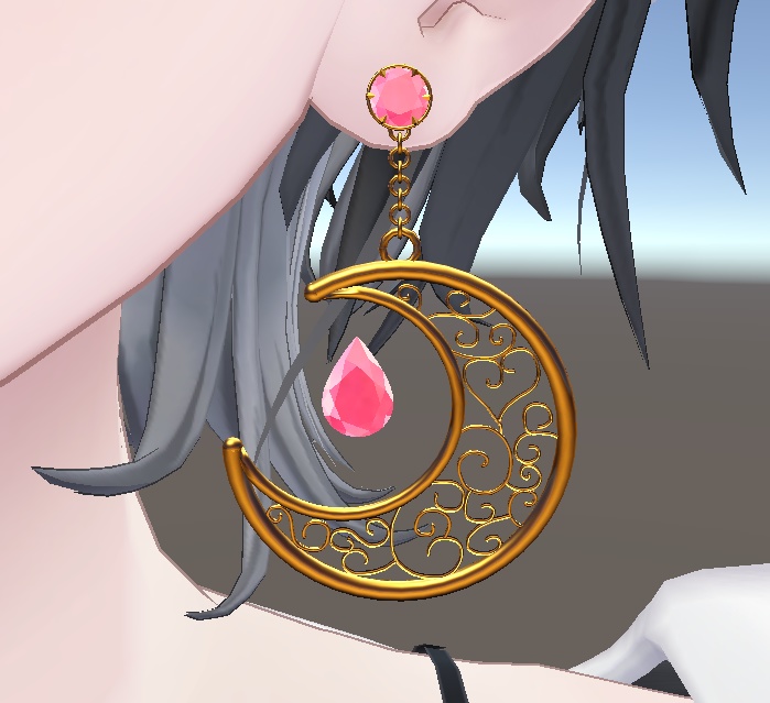 【MA対応】三日月ピアス【VRC想定】