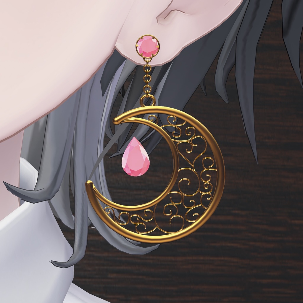 【MA対応】三日月ピアス【VRC想定】