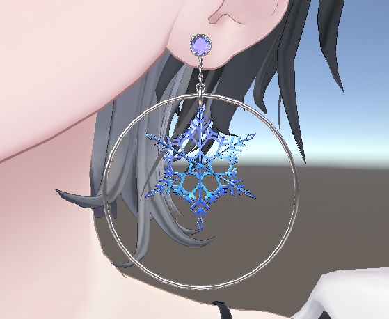 【MA対応】雪の結晶イヤリング【VRC想定】