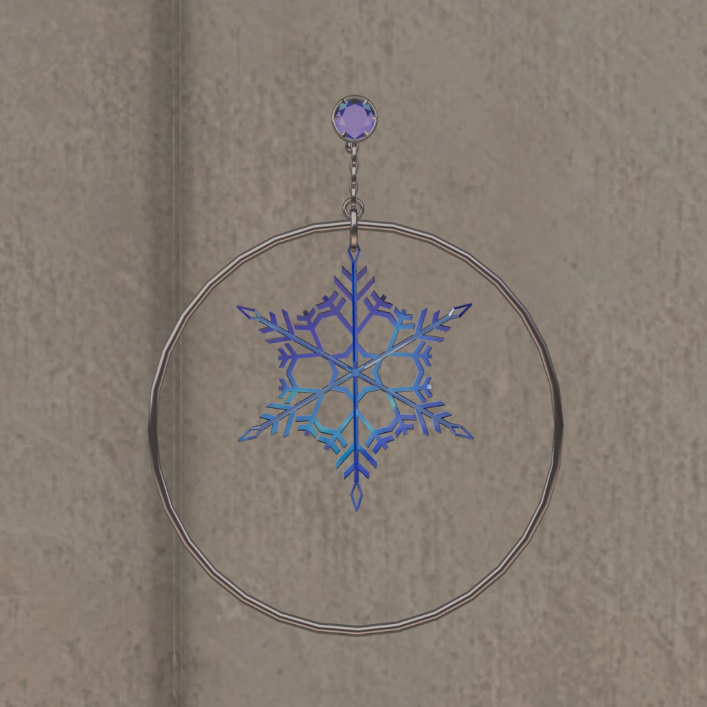 【MA対応】雪の結晶イヤリング【VRC想定】