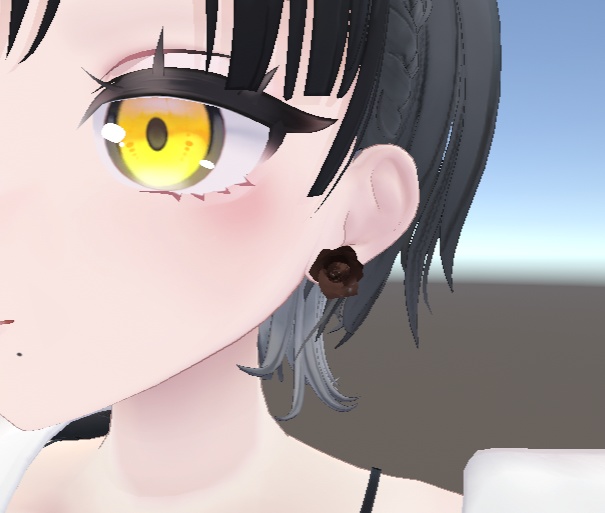 【無料/free】チョコ製の薔薇のピアス【VRC想定】