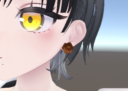【無料/free】チョコ製の薔薇のピアス【VRC想定】