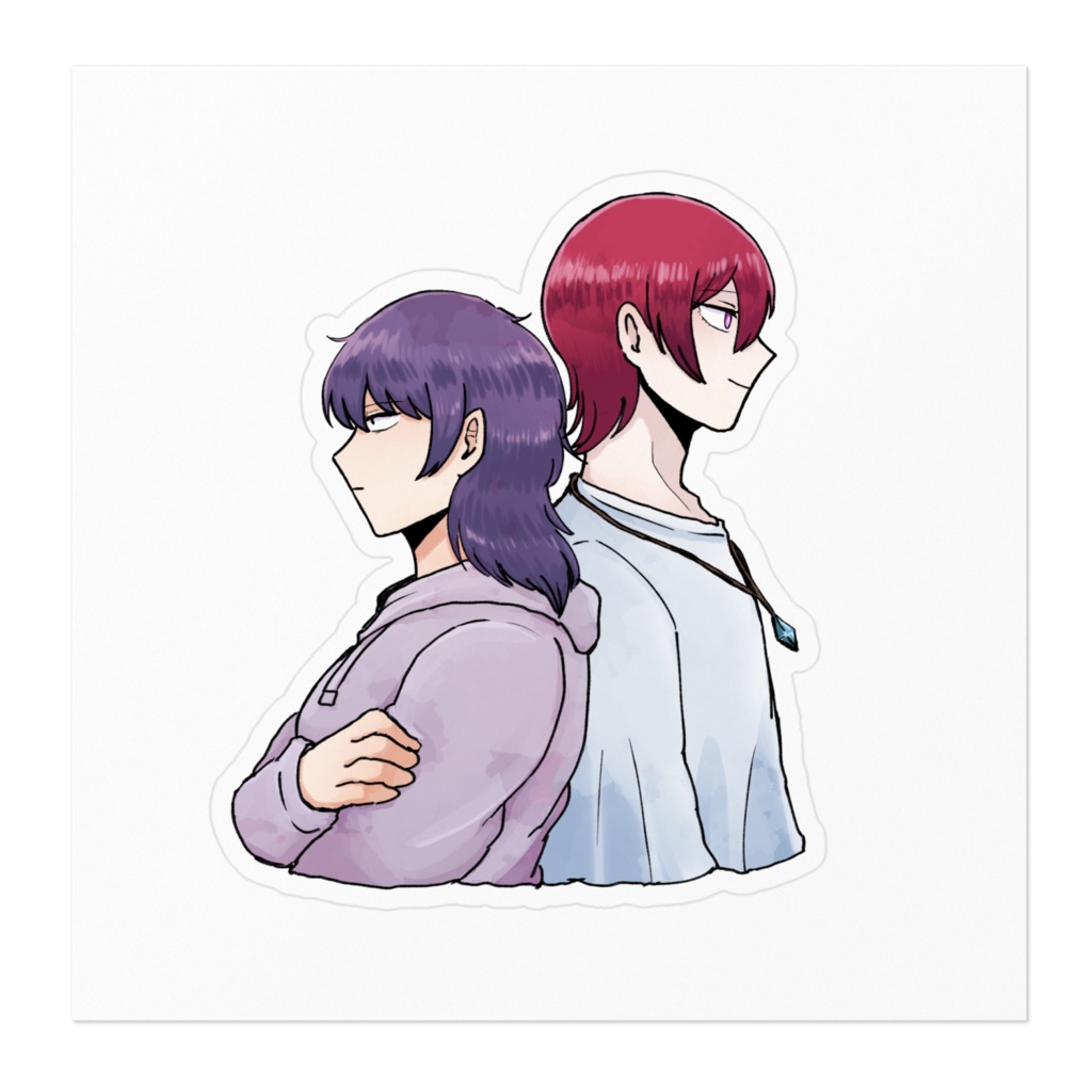 海と煙ステッカー(あかり&色葉)