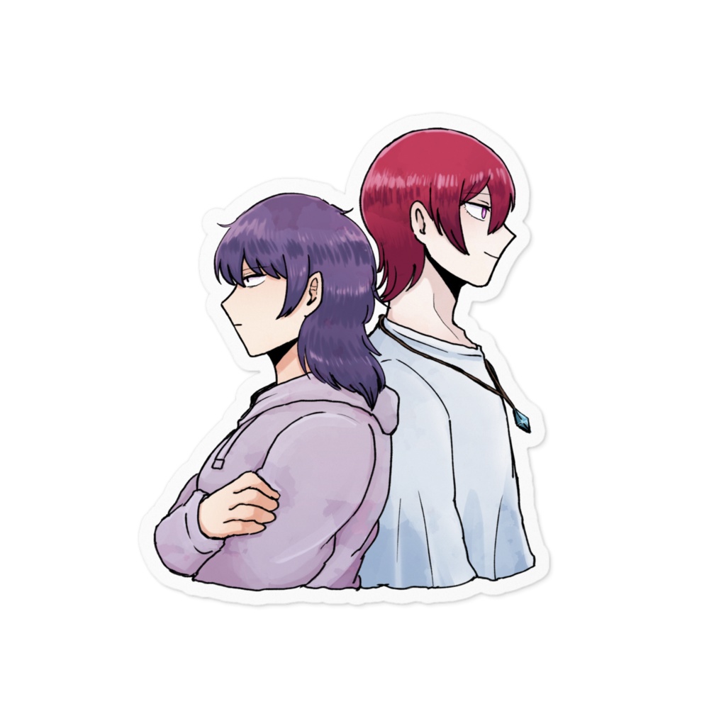 海と煙ステッカー（あかり＆色葉）