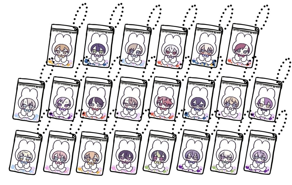 うさぎのアクキー(パッケージ仕様)