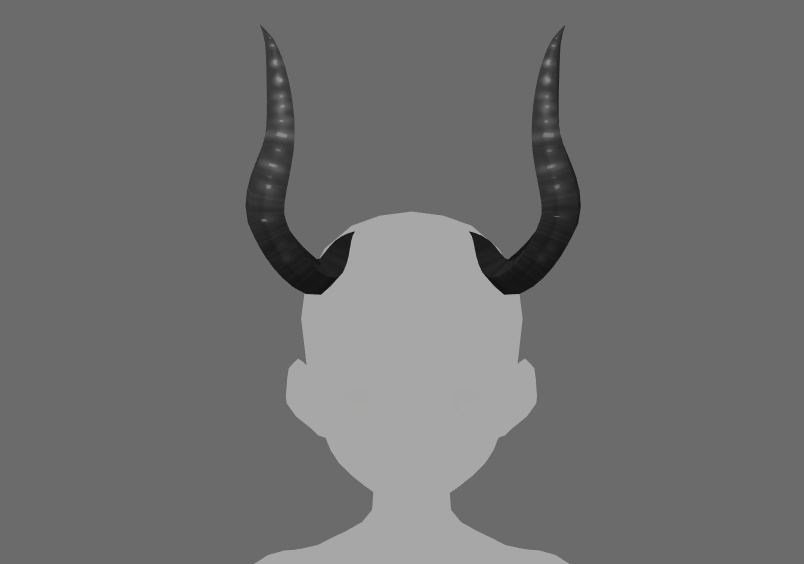 Black demon horns (hair preset)