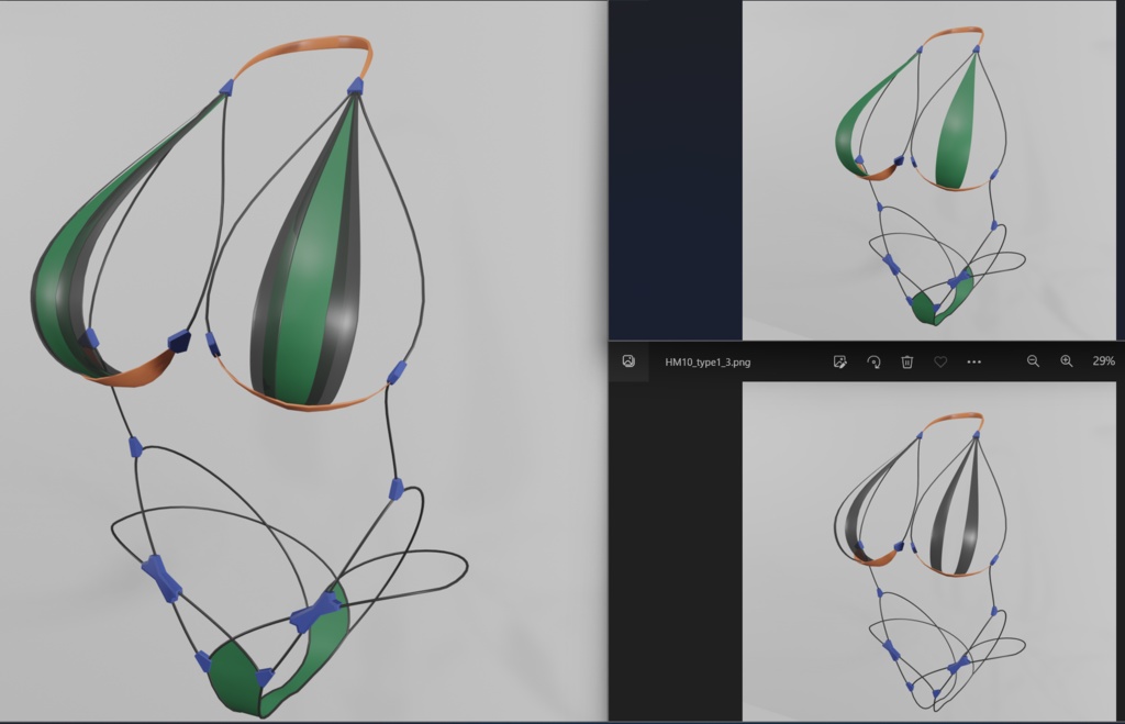 HM10 可変式紐水着 セリアちゃん用
