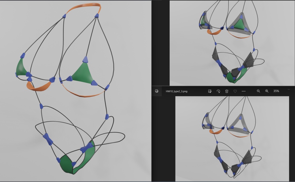 HM10 可変式紐水着 セリアちゃん用
