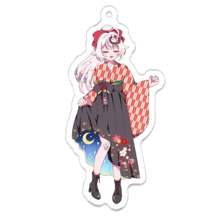 レトロ兎愛アクキー背景なし版